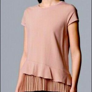 NWT SIMPLY VERA PLEATED SS TOP BLUSH SZ MED